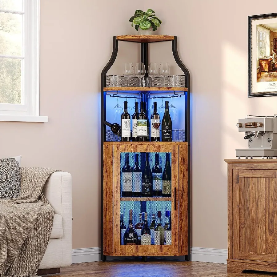 Lighting - Mobile bar angolare per uso domestico,