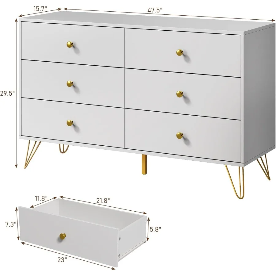 Comò bianco con 6 cassetti e m - Storage & Organization recensione e prezzo